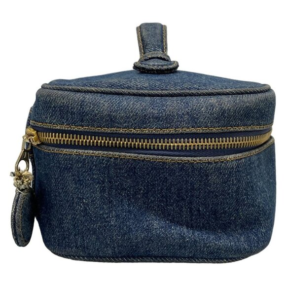 Auth CHANEL - Blue Denim Vanity Bag - Picture 3 of 16
